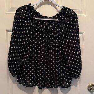 H&M Black and White Polka Dot Blouse